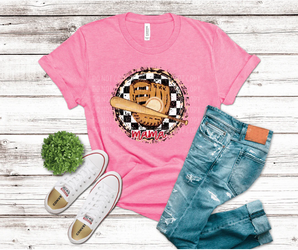 "Checkered Dugout Mama" 🧢⚾🩷